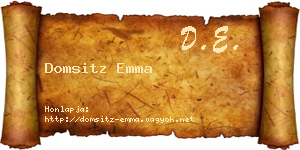 Domsitz Emma névjegykártya